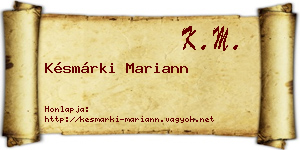 Késmárki Mariann névjegykártya