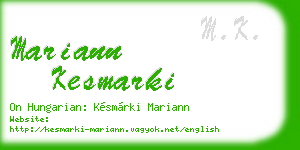 mariann kesmarki business card